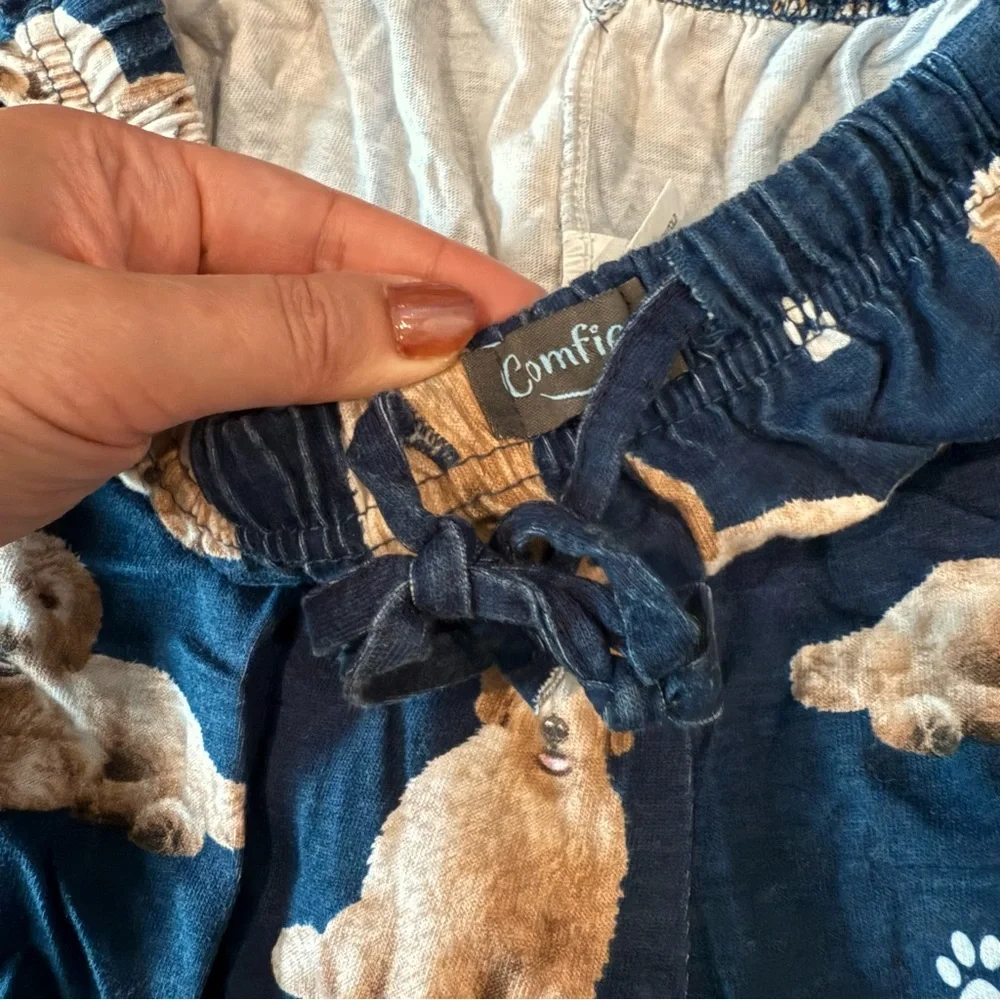 Comfies Golden Retriever Blue Pajama Pants Size Large - Picture 2 of 3